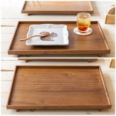 나무 티크나무 직사각 낮은 일자 다리 트레이 다과상 찻상 _ 260402EA bli+2614gi