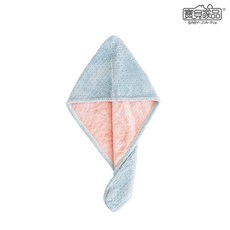 【寶貝家品】 雙層加厚極速吸水乾髮帽, 乾髮帽 藍, 1個
