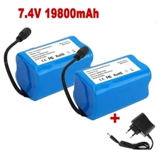 T188 용 배터리 7.4V 2011-5 V007 C18 원격 제어 RC 낚시 미끼 보트 부품 19800mAh, 02 19800mAhX2 chargerX1