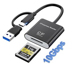 MTAKYA CFexpress 타입 A 카드 리더기 USB-C 32 Gen 2 10Gbps CF Express 카드용 USB-A 호환 고속 메모, MTAKYA CFexpress 타입 A 카드 리더기 U