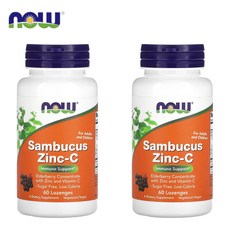 Now Foods Sambucus Zinc Vitmain C 나우푸드 삼부커스 아연 비타민 C 60로렌지 2팩, 2개