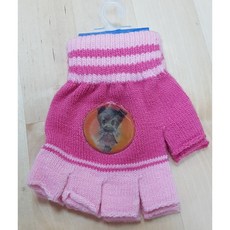 兒童用針織手套(粉紅、卡通圖案)