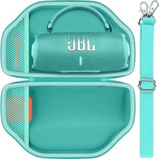 Baval JBL Charge 6/Charge 5 휴대용 방수 블루투스 스피커와 호환되는 하드 휴대용 케이스(화이트 케이스), Teal Case