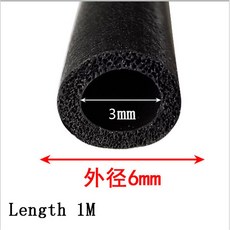 탄성 소프트 실리콘 스폰지 EVA 폼 라운드 튜브 분배 박스 캐비닛 방수 및 방진 밀봉 스트립 1m, 26 6x3mm 1M
