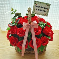 카네이션비누꽃바구니 어버이날 꽃바구니, 30송이 ALL로즈 레드, 1개