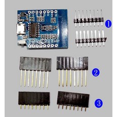 AI電子 WeMos D1 mini WiFi 開發板 ESP8266 Arduino NodeMCU，物聯網開發首選，迷你尺寸易於整合, 1個, 沒焊針腳