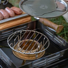 원형스텐 캠핑 시에라컵 이너 그릴 받침대 불판 그리들플레이트, 1개