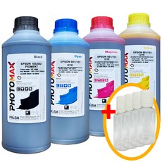 엡손 호환잉크 T03Y 1000ml 4색세트 대용량 L4150 L4160 L6160 L6170 L6190 L6191 L6270 L6290 L6291 L14150 EPSON001, 1세트, (1000ML) 검정+파랑+빨강+노랑 4색