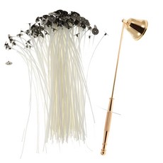 shangren 초 만들기를위한 50 조각면 초 Wicks 핵심 20cm + 초 스 너퍼는 초를 끄, 코튼, 스테인레스 스틸