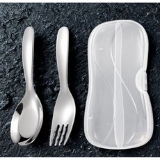 304不鏽鋼兒童餐具組 (含餐具盒) 湯匙 叉子 水果叉 便攜防滑寶寶學習餐具, 1個, 兒童餐具盒