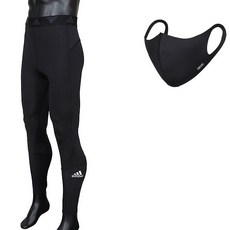 adidas 愛迪達 緊身運動褲+時尚口罩