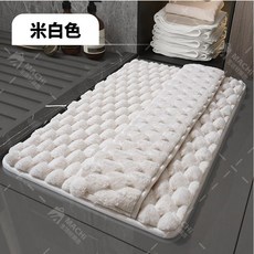 MACHI 生活好麻吉 法蘭絨吸水地墊, 米色, 1個