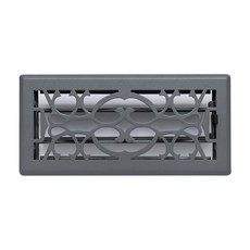 Handua 10.2x25.4cm(4x10인치) 및 25.4x10.2cm(10x4인치) 덕트 입구에 적합 | Handua 빅토리아 시대 디자인의 장식용 바닥 레지스터 | 댐퍼가, 4" X 10" [2 PACK], 다크 그레이