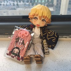 我妻善逸 OB11 尺寸 關節可動 人偶 附服裝組, 1個, 我妻善逸日式和服 三張臉,24小時髮齣 髮貨前都會仔細檢查保證質量