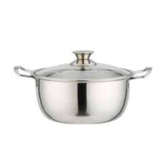 鵝頭牌 不鏽鋼雙耳湯鍋 CI-2624A 4公升 多功能湯鍋 臺灣製造, 不銹鋼, 1個, 26cm