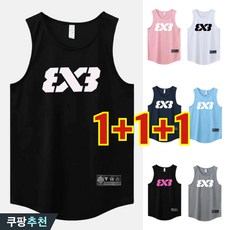 (완전 편한) 100kg까지 1+1+1 남녀공용 농구 트레이닝 속건성 나시 티 세트 여름 여성 남성 멋지군 빅사이즈 메쉬 라운드 오버핏 민소매 프린트 얇은 쿨링 러닝 캐주얼 티셔츠