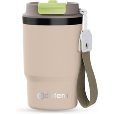 ADOTEM 단열 16온스 스테인리스 텀블러 머그잔 누수 방지 이중벽 진공 보온 커피 컵 2-in-1 빨대 & 뚜껑 홀더 친화적인 뜨거운 음료 및 차가운 음료용 여행용 머그잔베이지, Beige