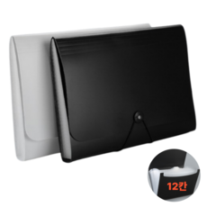 어센드원 13칸 아코디언 파일 보관함 정리함, 1개, 시크블랙