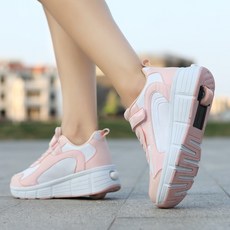 롤러슈즈 운동화 화이트싱글휠 바퀴달린 신형 힐리스 신발 휠리스, YS957 핑크 화이트 싱글 휠