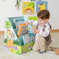 teamson 草原探險書報收納架 兒童玩具收納櫃