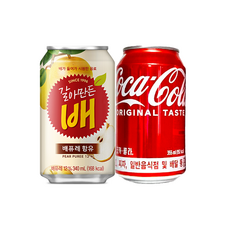 해태 갈아만든 배 코카콜라 뚱캔 3캔씩 340ml x 6캔