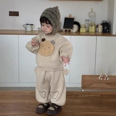 男童加厚衛衣小熊套裝 秋冬韓版童裝兒童服裝小寶寶衣服冬裝