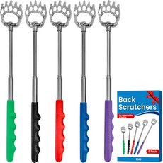 RMS 5 Pack Telescoping Back Scratcher - Extendable Telescope Scratchers Bear Claw Metal Telescopic, 5 Count (Pack of 1)