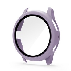 우먼스9999 갤럭시워치 액티브2 전용 강화유리 풀커버 케이스, 연보라 44mm