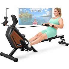 에어로메이즈 조정기 자기 조정기 16개의 저항 레벨 심장 훈련용 조용한 가정용 APP 연결 160kg 적재 용량 수직 저장 장치, Magnetic Rower with APP