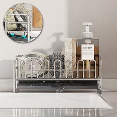 삭제 싱크대 물빠짐 스텐 수세미거치대, 1개, 스텐실버