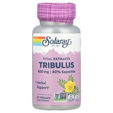 솔라레이 트리뷸러스 추출물 450mg 베지테리안 캡슐, 60정, 1개