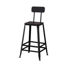 높은 바의자 칵테일 스툴 90cm, 1개, 블랙 좌석 65cm+원목 표면