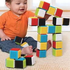 붙이고 쌓는 탈부착 네모블럭 장난감 유아교구 완구, 상세페이지참조, 1개