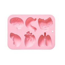 UR URLIFEHALL 레드 2피스 롤리팝 몰드 실리콘 하트 아이스 캔디 DIY 식품 등급 케이크 쿠키 초콜릿 장식용 나무 스틱 포함, 2개-170x130x30mm-인간 오르간 실리콘 몰드