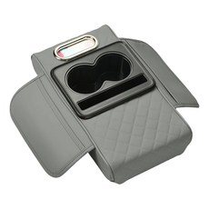 다기능 자동차 팔걸이 매트 컵 홀더 티슈 박스 팔걸이 상자 두꺼운 높이 패드 팔걸이 쿠션 C, 회색