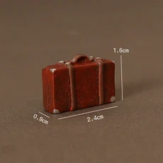 인형 집 미니어처 가죽 수하물 트렁크 여행 가방 미니 빈티지 나무 상자 모델 인형 액세서리 인형 집 장면, 01 하얀색