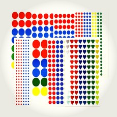 한스밀 다이어리 꾸미기 컬러 포인트 스티커 인덱스용원형씰, 303 (7매)