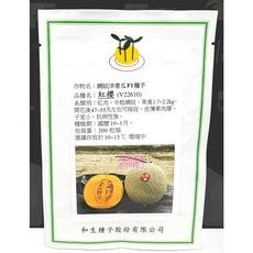 紅櫻洋香瓜種子 V22610 F1品種 紅肉 果重1.7~2.2kg 抗病性強, 1包
