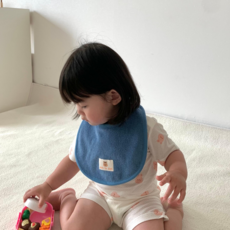 돗투돗 마카롱 양면 테리빕 턱받이, 1개, 1개입, 돗람이(청블루)