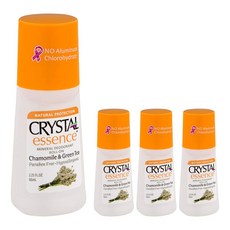 크리스탈 미네랄 데오도런트 롤 온 캐머마일 & 그린 티 향, 66ml, 4개