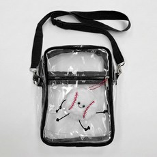 퍼거스 야구 직관 가방 pvc 투명 크로스백 흠뻑쇼 워터밤 덕질 물놀이 미니 사각 크로스백, 1개, 블랙