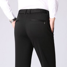 男士加絨休閒西褲 高腰彈力運動長褲 寬鬆直筒中老年男褲