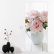 아트박스/꾸밈 da351-풍수모란꽃화병_현관문시트지, 본품