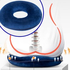 임산부용 출산 메모리폼 도넛 모양 방석 회음부 통증감소 엉덩이 쿠션 자연분만 푹신한 기능성 산모, 1개, 네이비 컬러