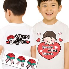 어버이날 생신 이벤트 간편접착 일회용 의류스티커 카네이션 스티커, 1개, 5.할아버지 남아 효도세트