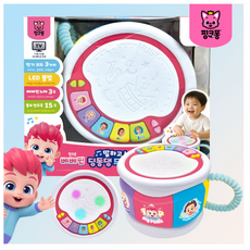 핑크퐁 베베핀 드럼악기놀이 말하고 노래하는 딩동댕 드럼악기 멜로디 유아 악기놀이 장난감 완구, 다양, 1개