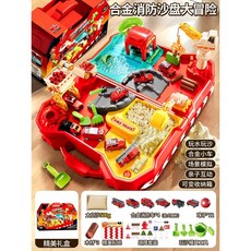 兒童工程車沙盤玩具套裝 太空沙超輕粘土工具, 1個, 500g沙子+路障配件包+12珠+3木材