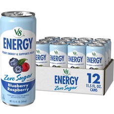 V8 Energy Zero Sugar Blueberry Raspberry 11.5 fl. oz. Can (12 Pack), 11.5 Fl Oz (12팩)