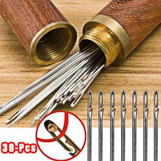블라인드 바느질 바늘 스테인리스 스틸 노인 핀 DIY 펀치 바늘 스레더 빠른 자동 30 개, C with case 30pcs