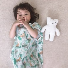 竹纖維純棉雙層紗防踢背心分腿睡袋，嬰兒寶寶四季通用防踢被